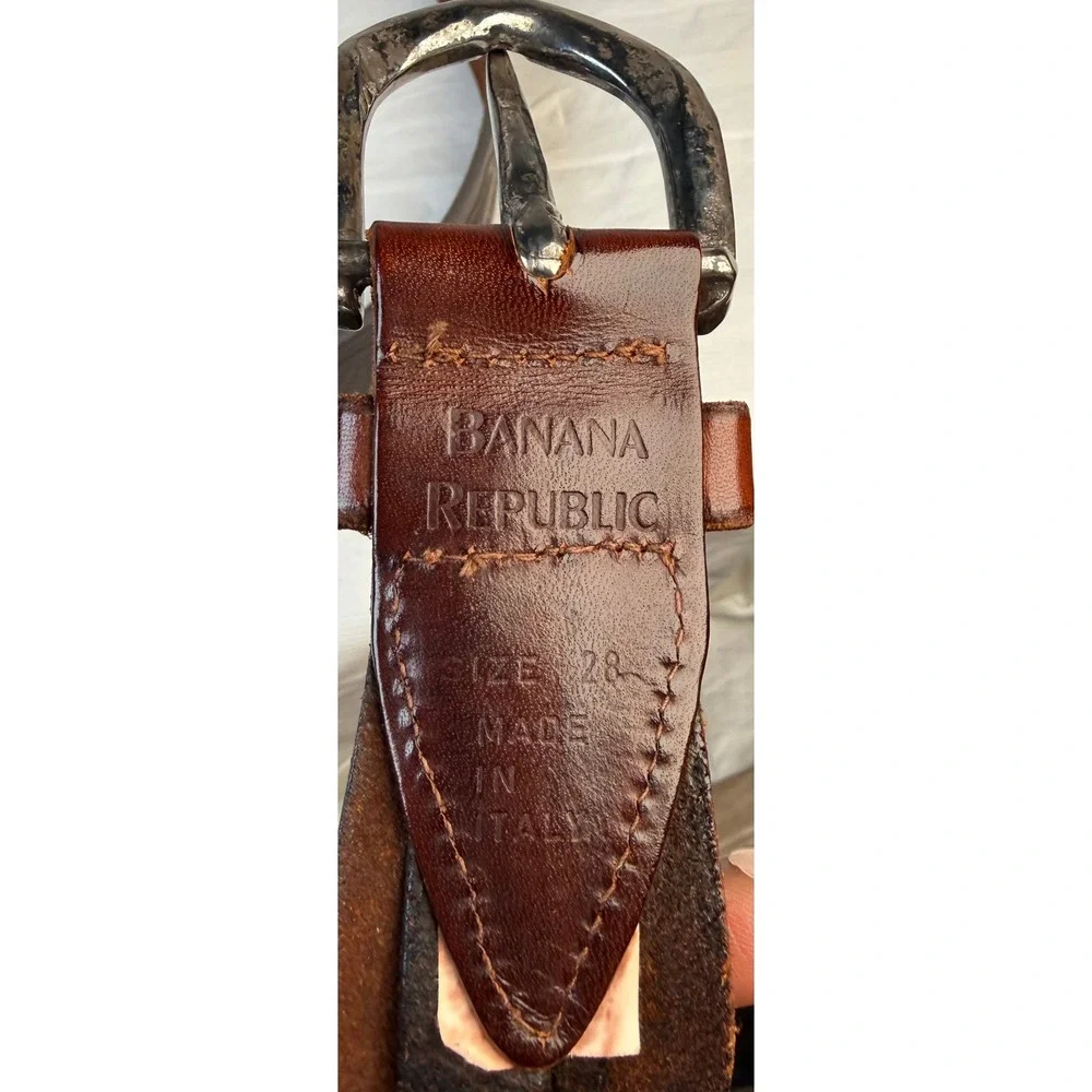 Banana Republic Braided Leather Belt Brown Italy Size 28 Western Boho